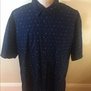 Nautica Anchor Print Short Sleeve Button Shirt